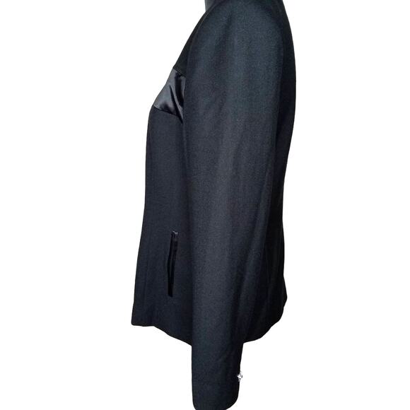 Oleg Cassini Classic Lined Zip Front Casual/Dress Black Jacket - 6 - Picture 2 of 11